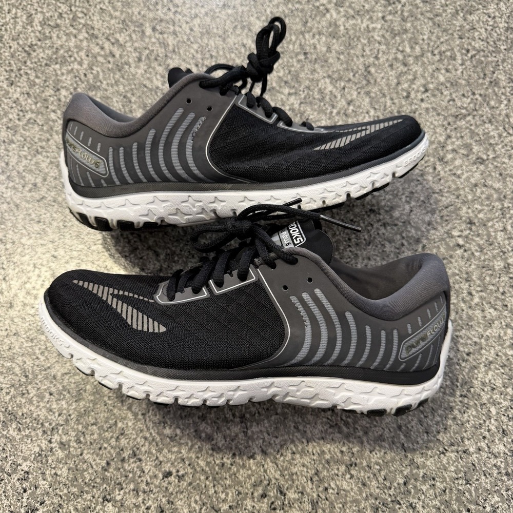 Brooks Pure Flow 6 Running Shoes Womens 7.5 Black Grey
